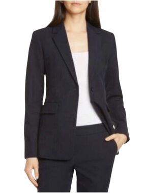 Nordstrom Signature Blazer Blue Night NWT Size 8 Minimalist Quiet Luxury Career